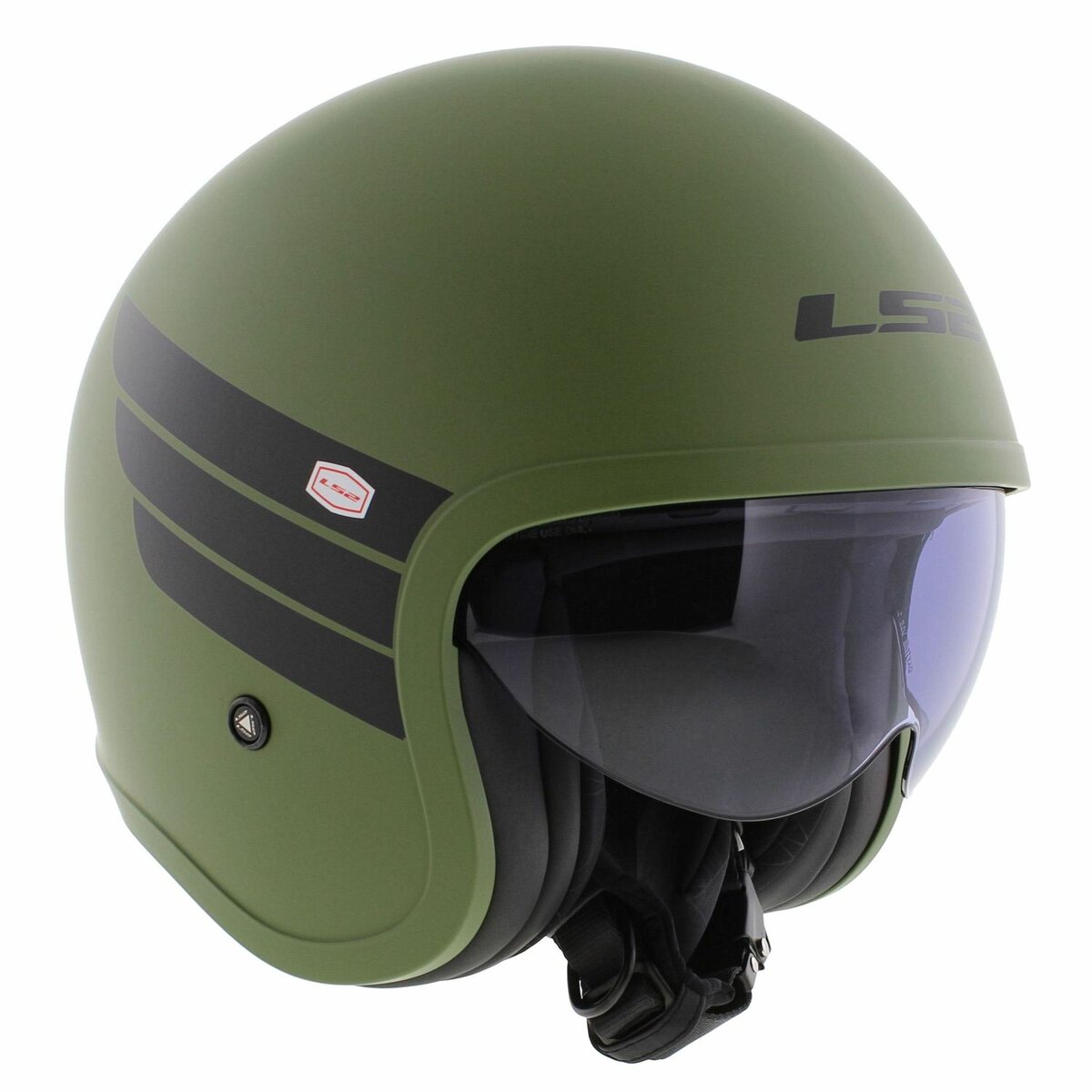 LS2 OF599 Spitfire II Retro matt green black - Open Face helmet motorcycle scooter