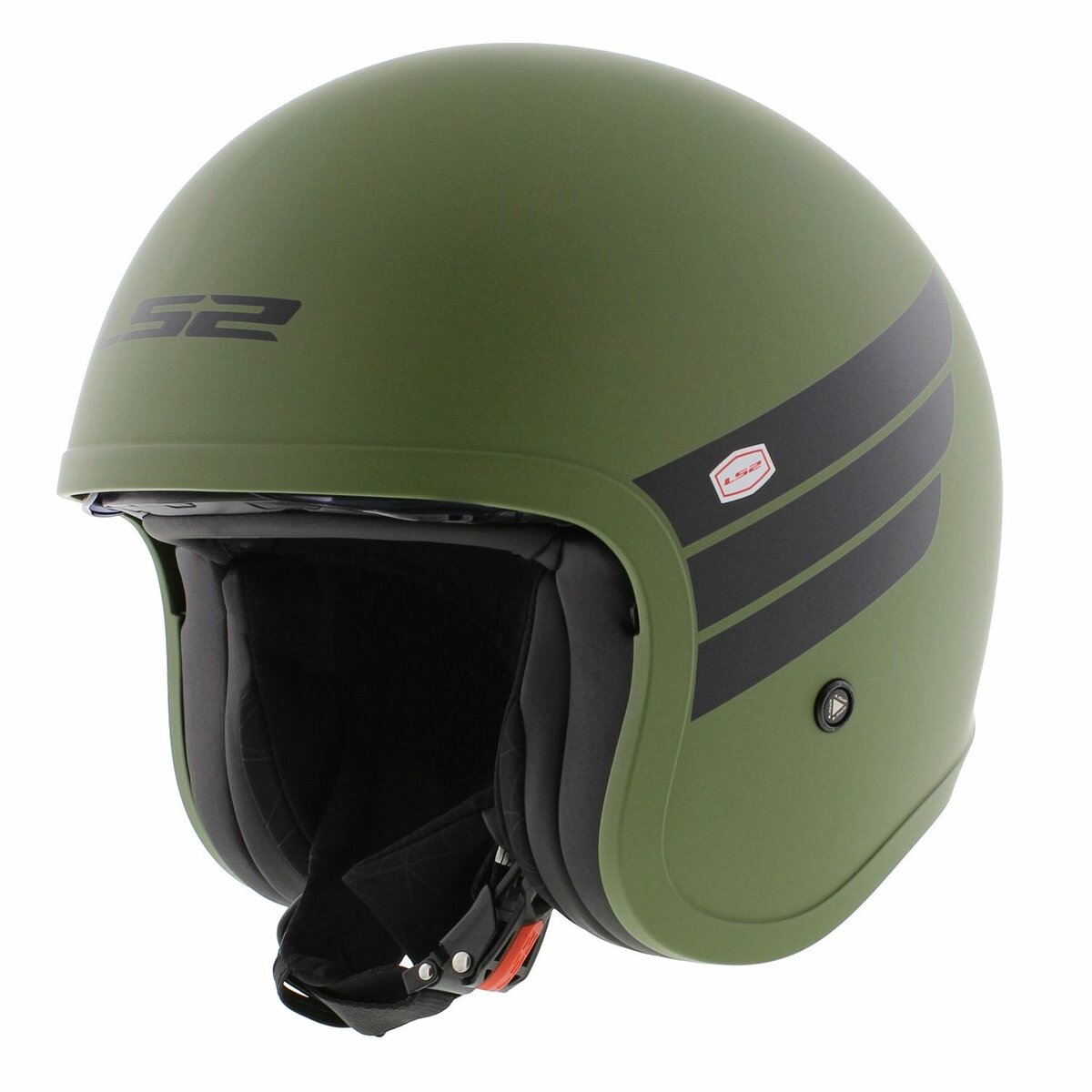 LS2 OF599 Spitfire II Retro matt green black - Open Face helmet motorcycle scooter