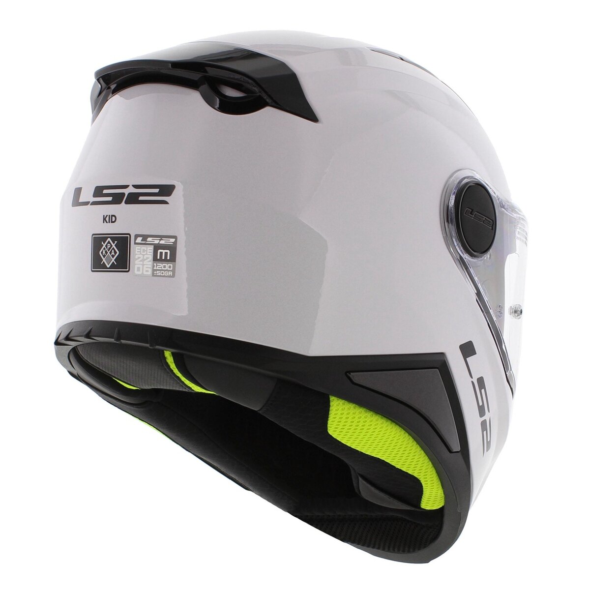 LS2 FF812 Kids junior solid gloss white - Children motorcycle racing helmet