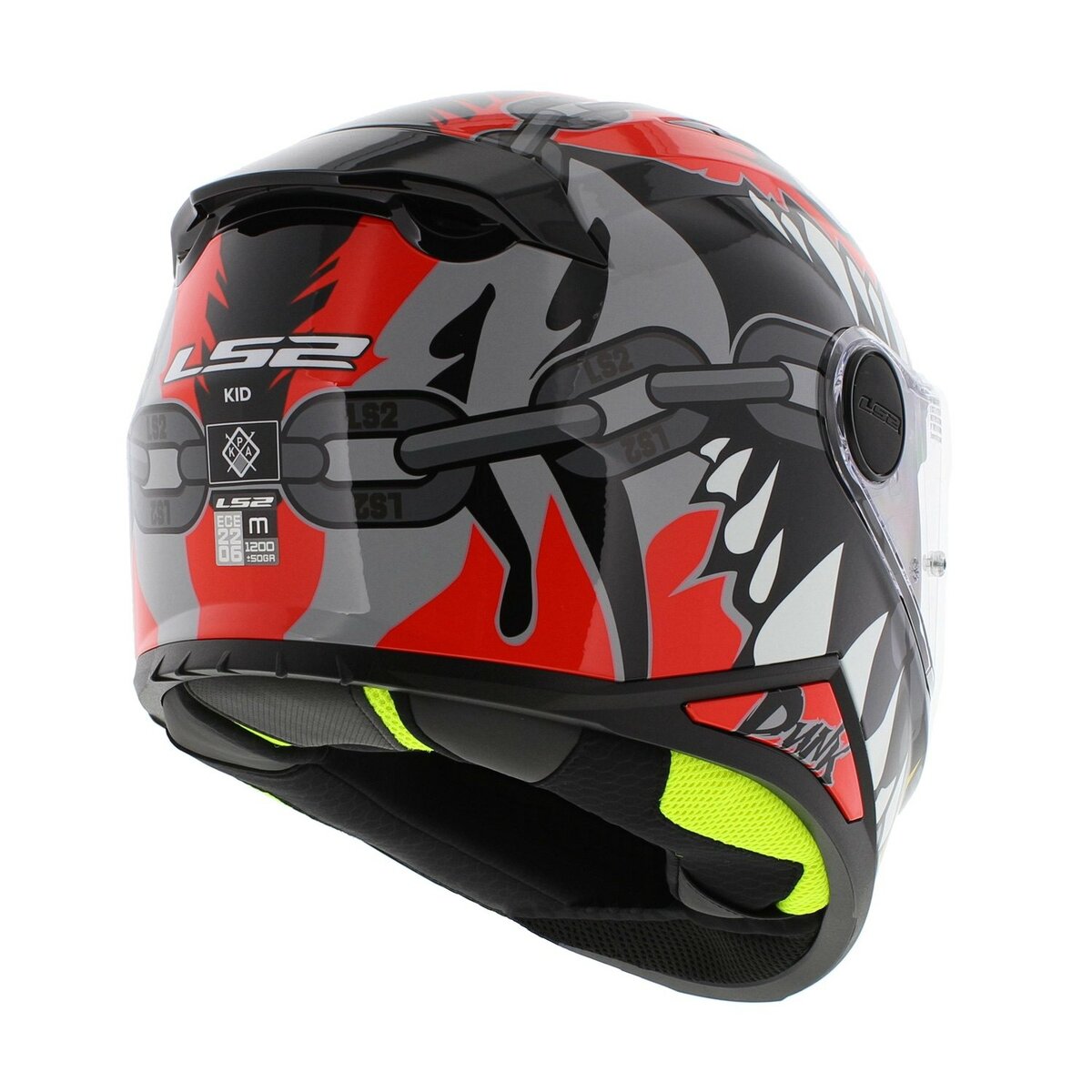 LS2 FF812 Kids junior Punk gloss grey red - Children motorcycle racing helmet