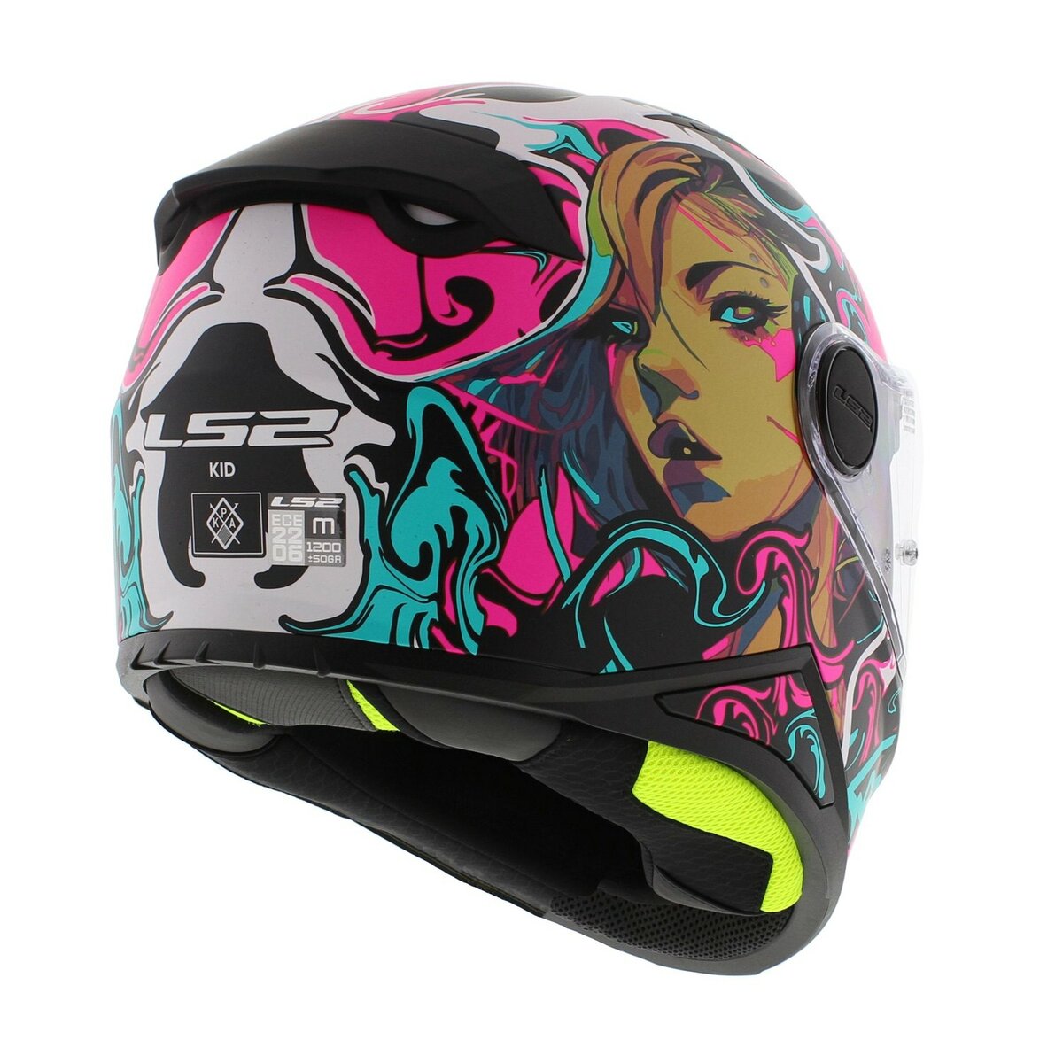 LS2 FF812 Kids junior Cyberg matt purple cyan - Children motorcycle racing helmet