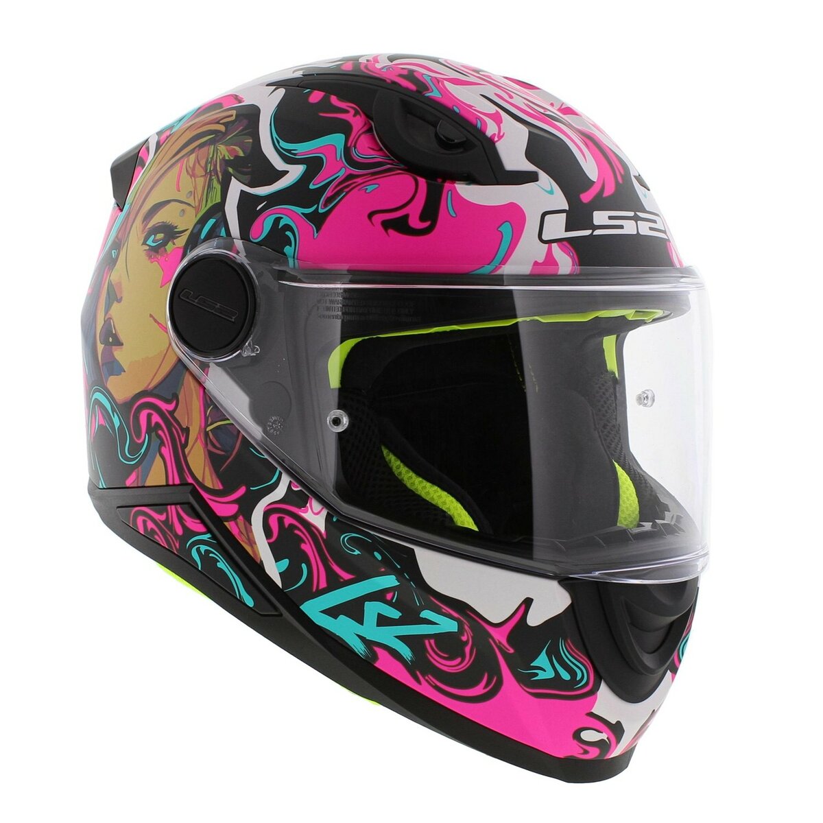 LS2 FF812 Kids junior Cyberg matt purple cyan - Children motorcycle racing helmet