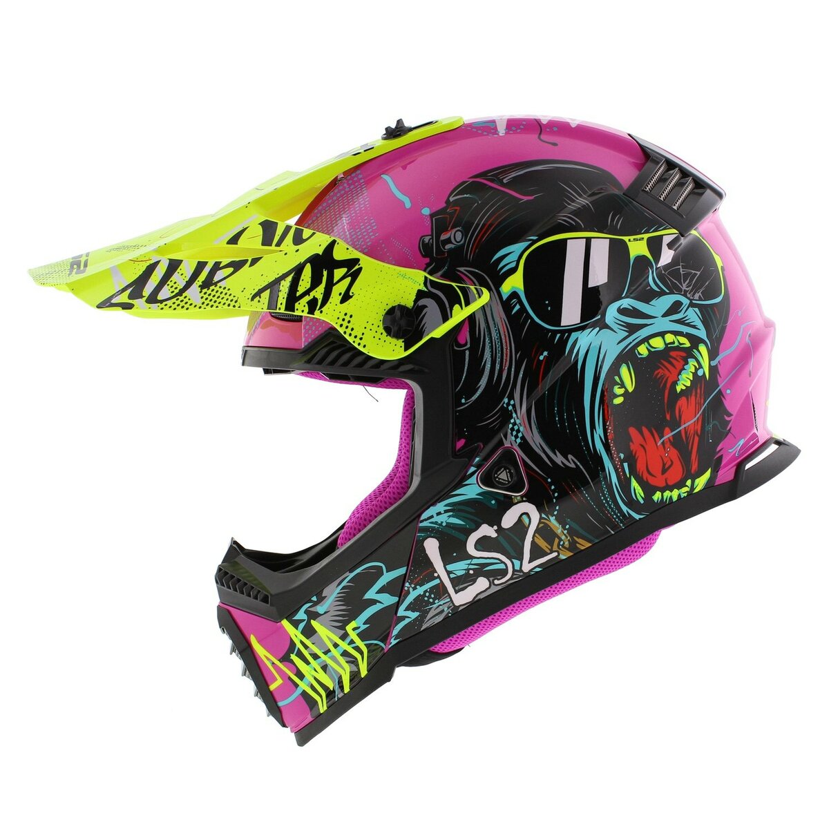 LS2 MX437 Fast EVO II mini Gorilla gloss purple children MX motorcycle helmet