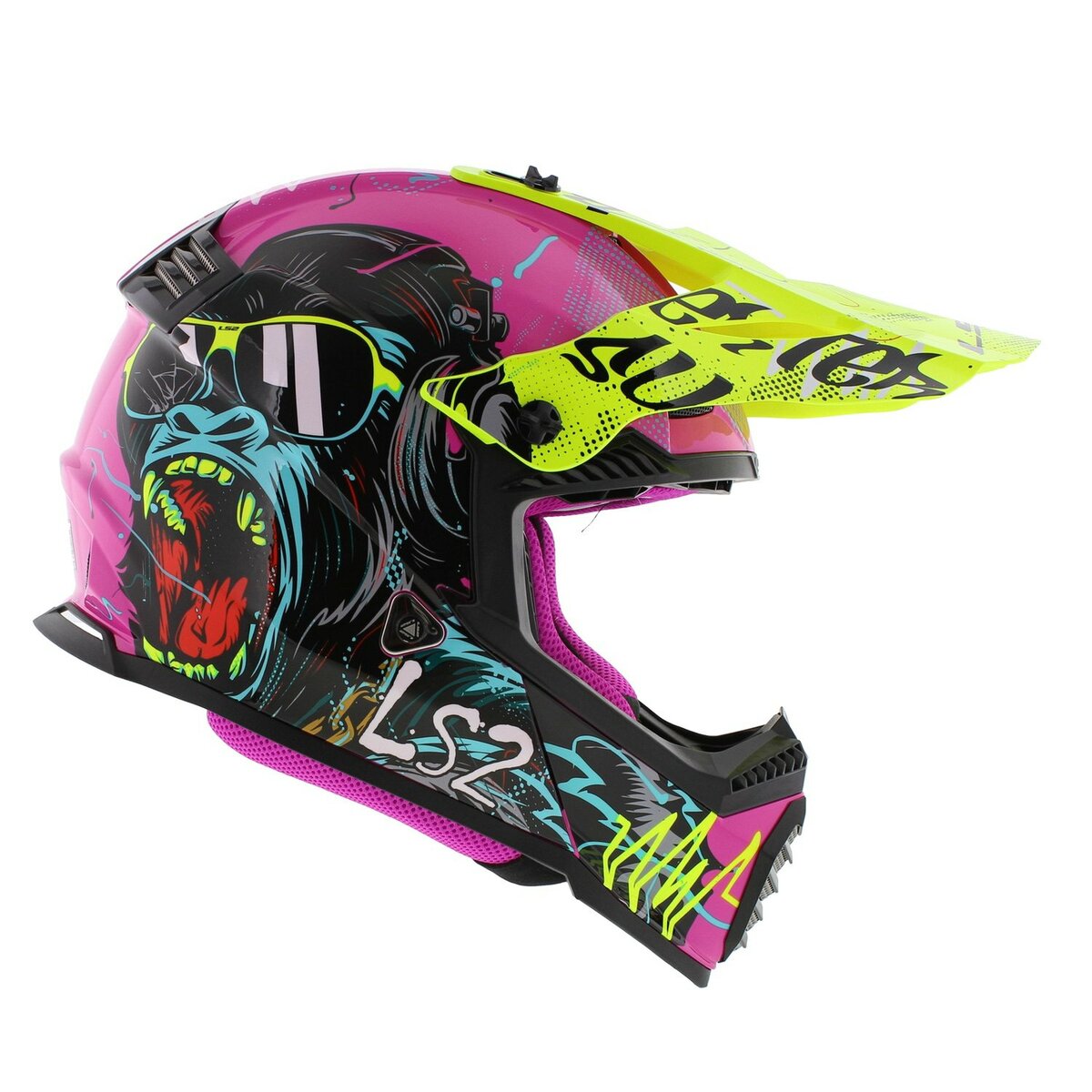 LS2 MX437 Fast EVO II mini Gorilla gloss purple children MX motorcycle helmet