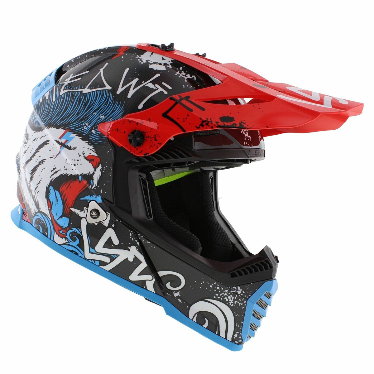 LS2 MX437 Fast EVO II mini Starmaw gloss black children MX motorcycle helmet