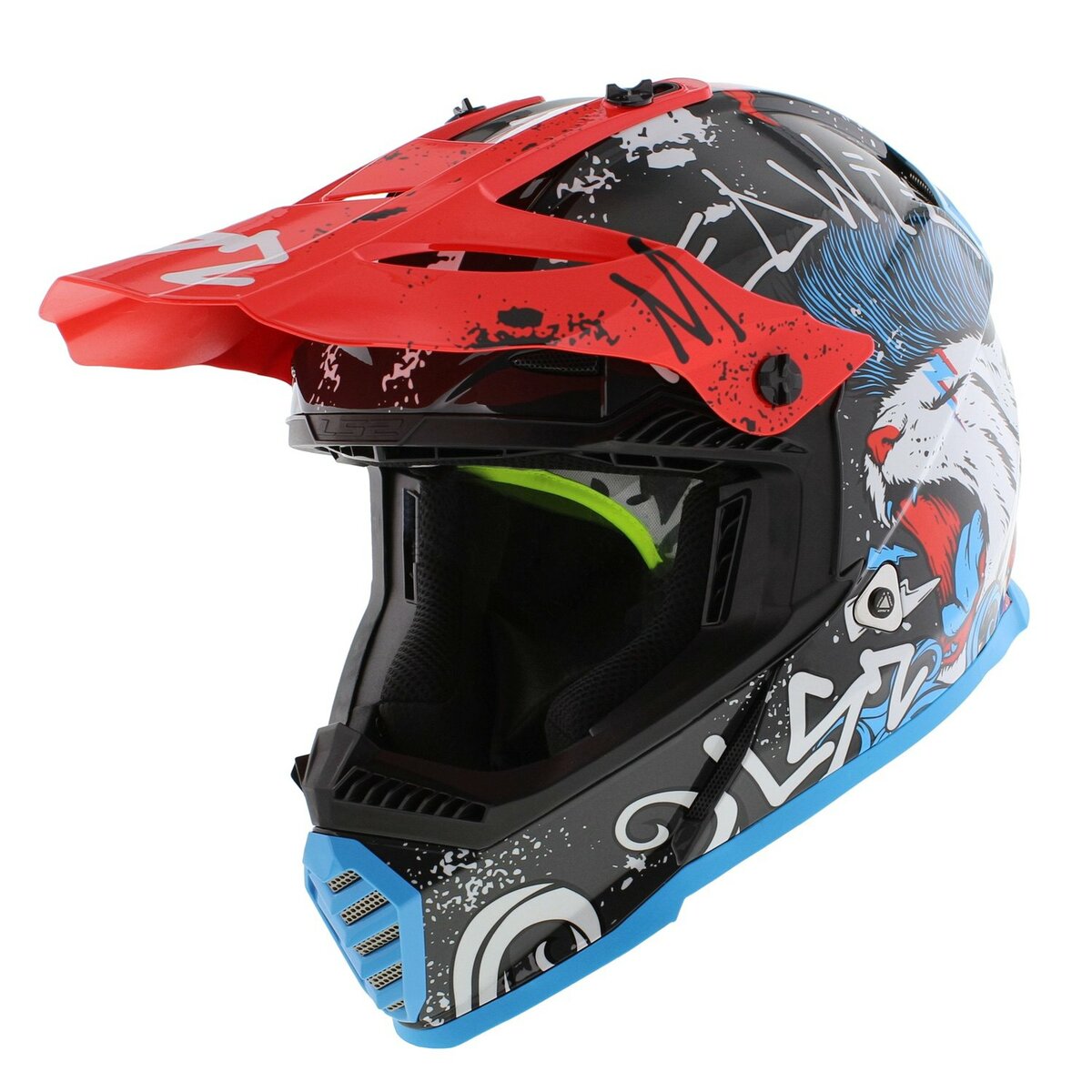LS2 MX437 Fast EVO II mini Starmaw gloss black children MX motorcycle helmet