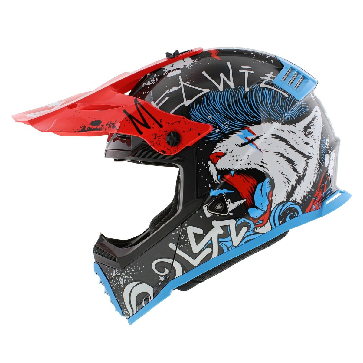 LS2 MX437 Fast EVO II mini Starmaw gloss black children MX motorcycle helmet