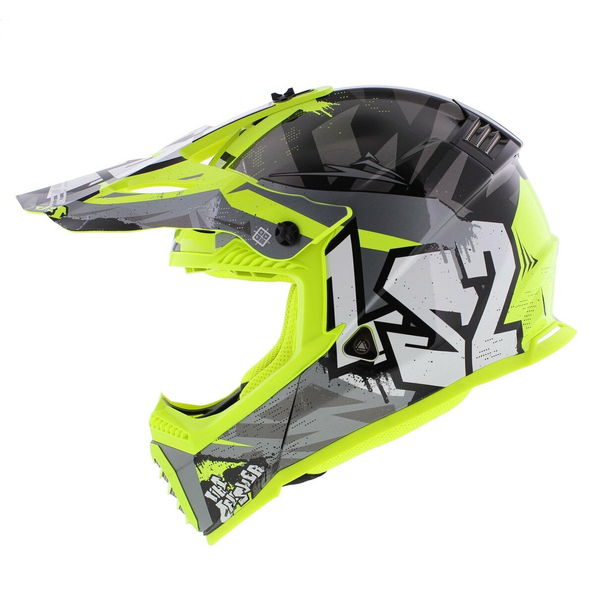 LS2 MX437 Fast EVO II mini Crusher gloss black h-v yellow children MX motorcycle helmet