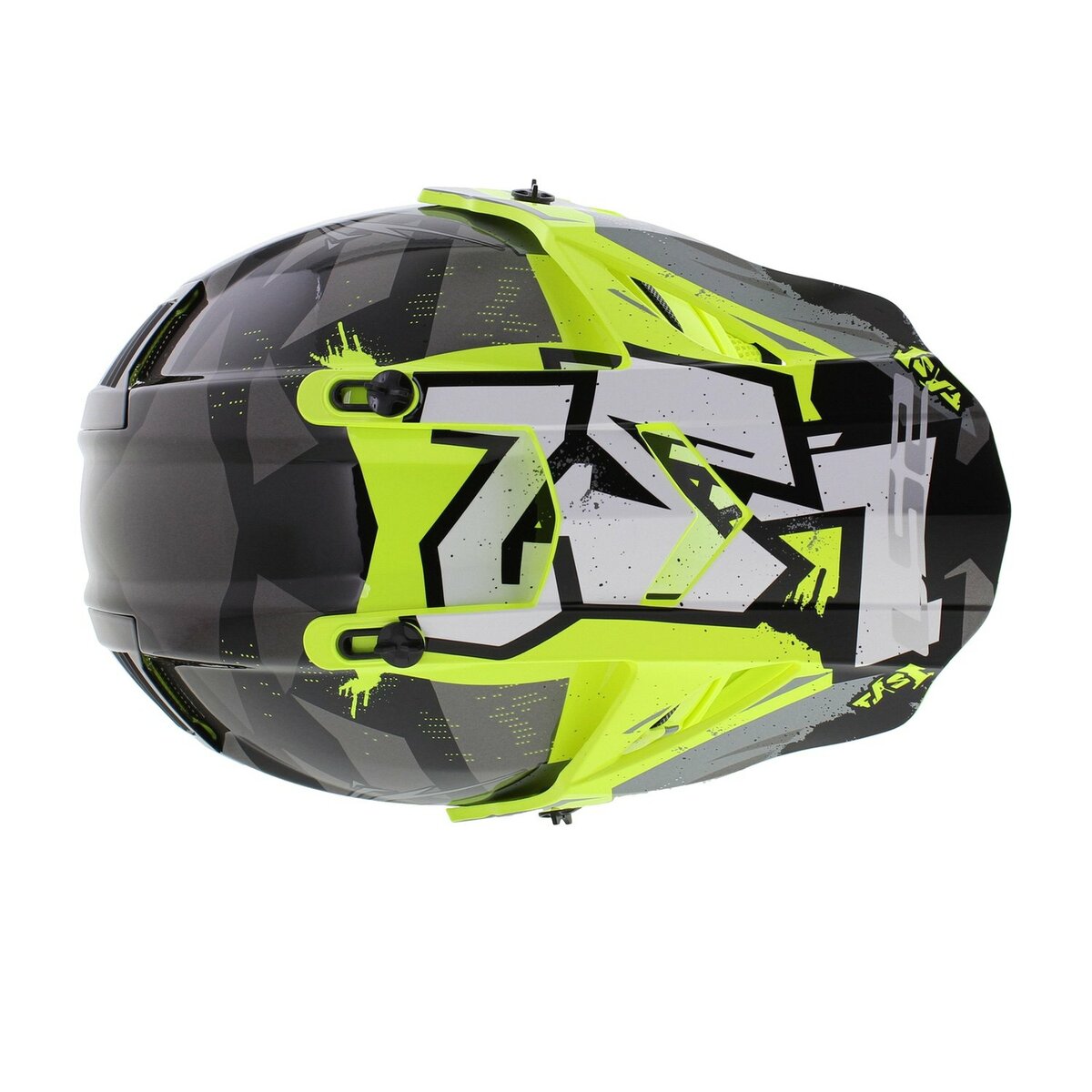 LS2 MX437 Fast EVO II mini Crusher gloss black h-v yellow children MX motorcycle helmet
