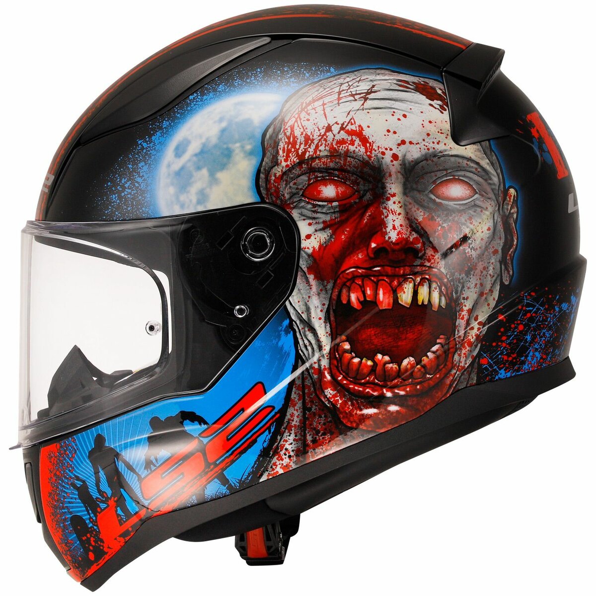 LS2 FF353 Rapid II helmet Zombie black red