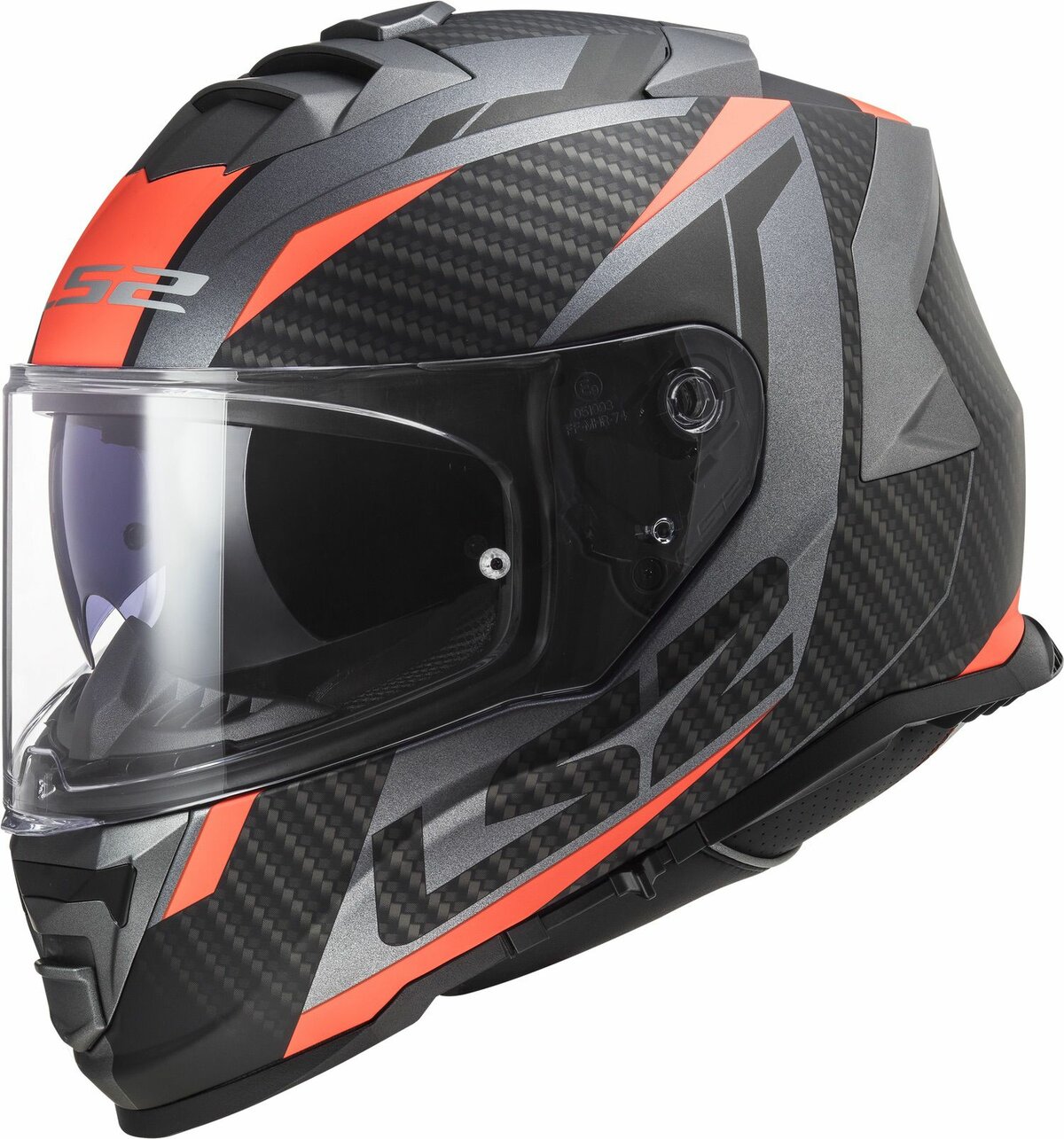 LS2 FF800 Storm II helmet Racer matt titanium orange