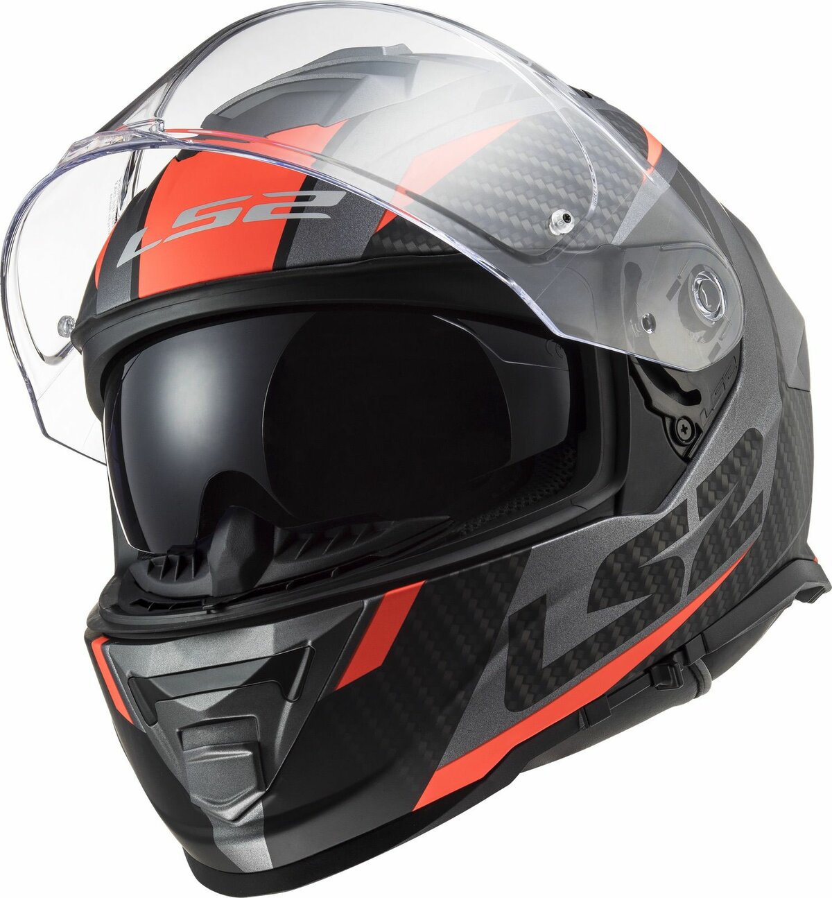 LS2 FF800 Storm II helmet Racer matt titanium orange