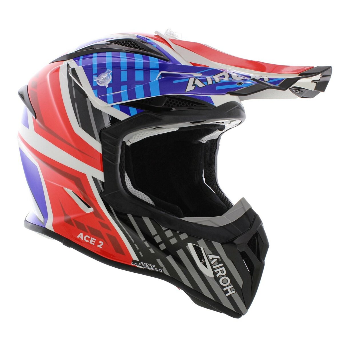 Airoh Aviator Ace 2 MX Helmet Proud - gloss black red blue