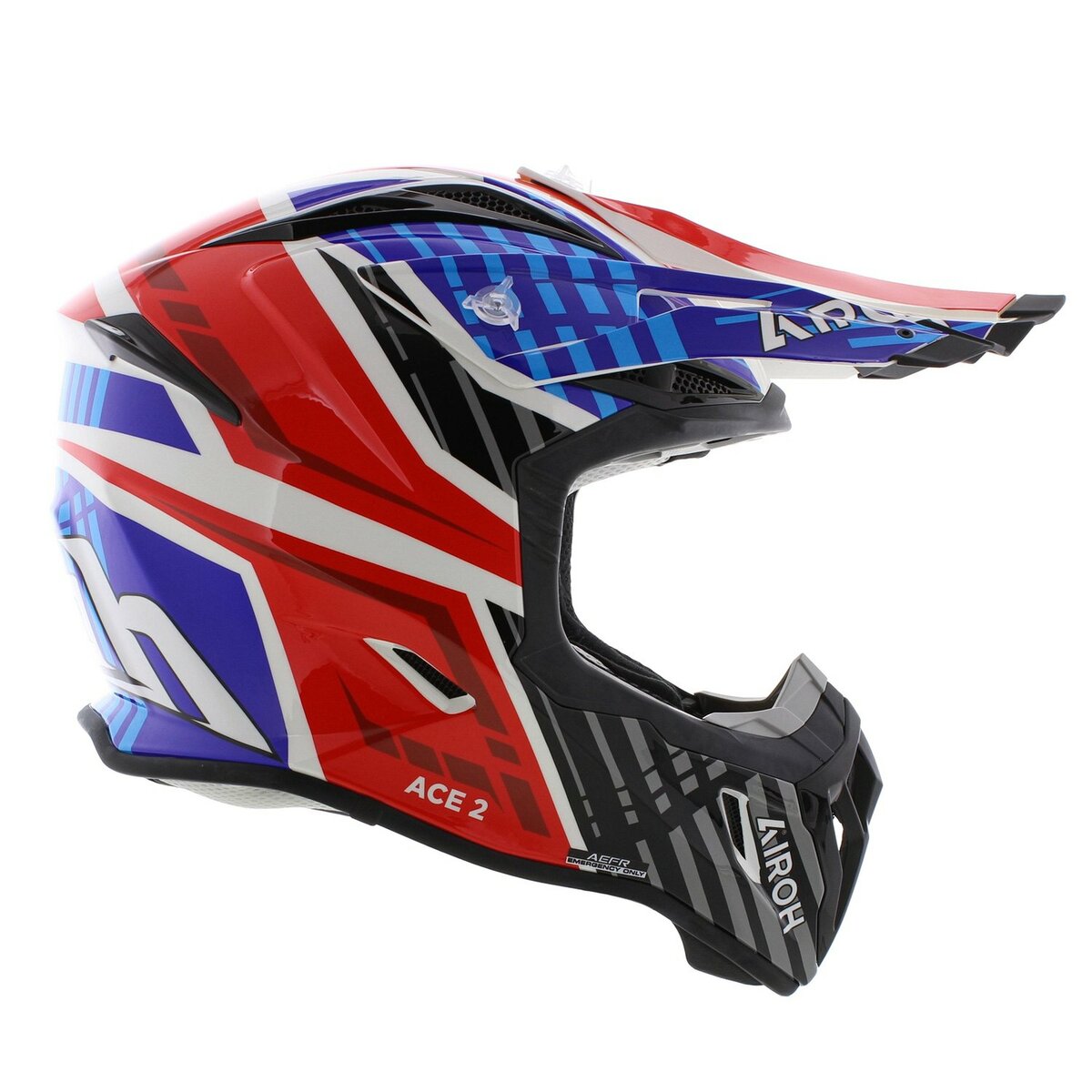 Airoh Aviator Ace 2 MX Helmet Proud - gloss black red blue