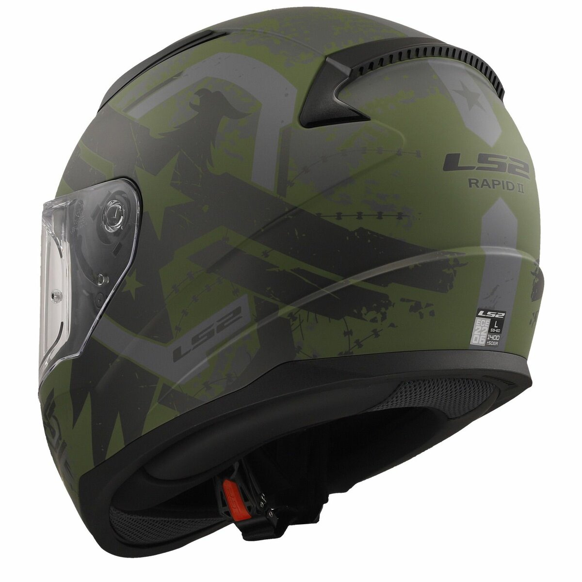 LS2 FF353 Rapid II helmet Thunderbirds military matt green