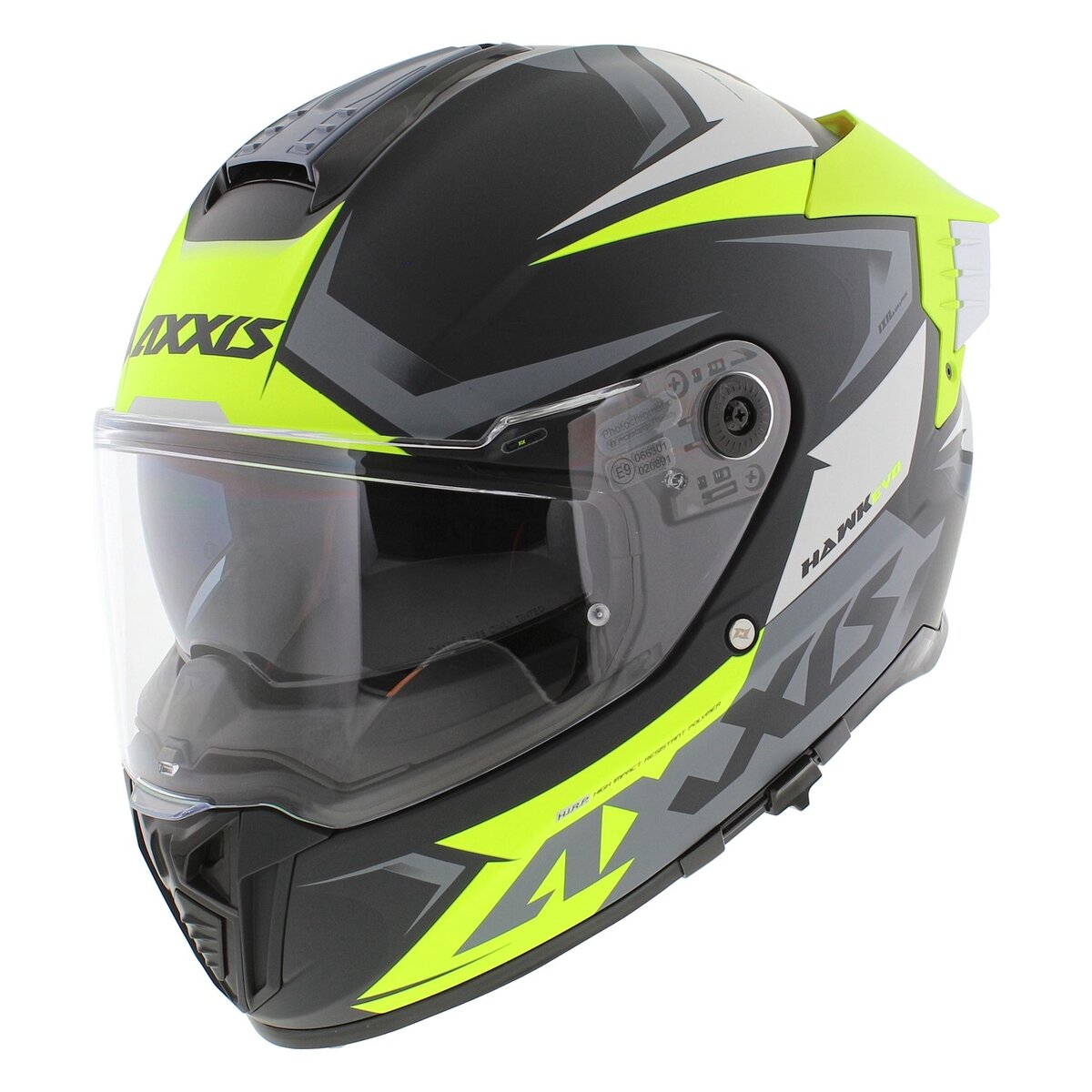 Axxis Hawk SV EVO full face helmet Ixil matt fluo yellow
