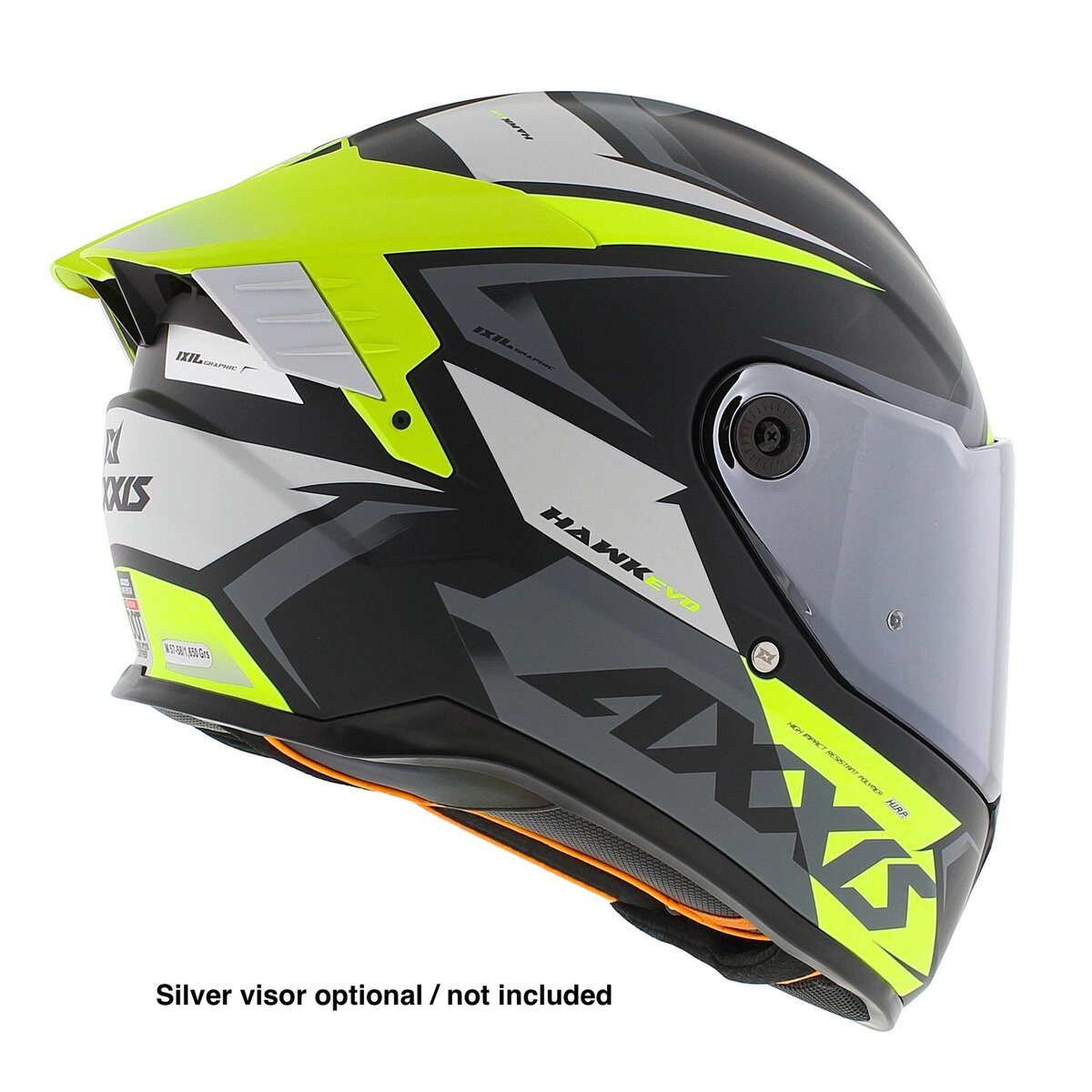 Axxis Hawk SV EVO full face helmet Ixil matt fluo yellow