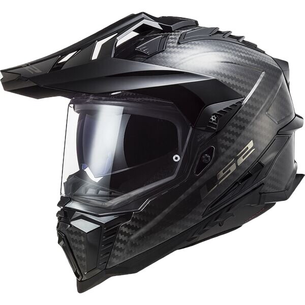 LS2 MX701 C Explorer gloss carbon black - Adventure helmet motorcycle