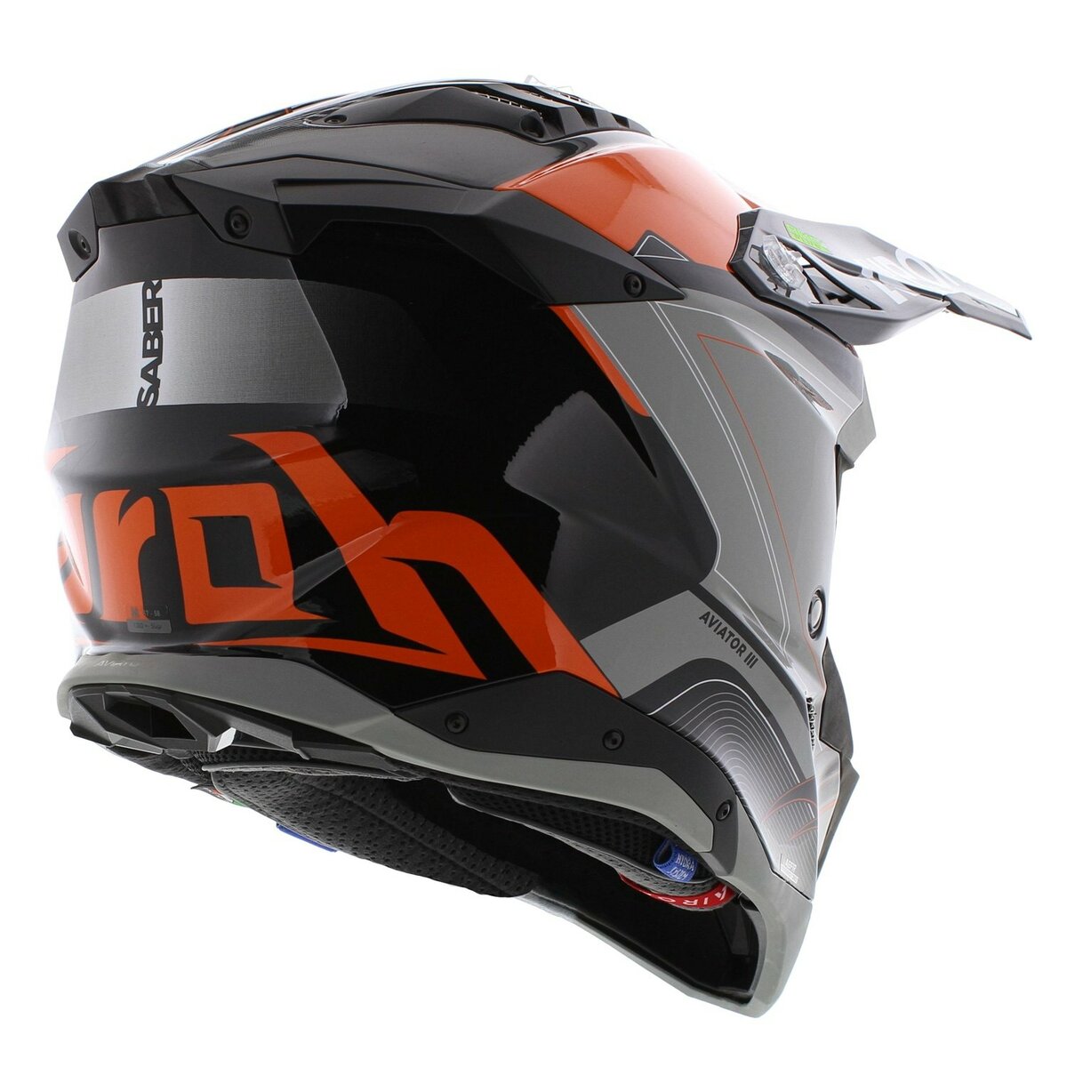Airoh Helmet Aviator 3 AMS² Saber gloss orange black grey