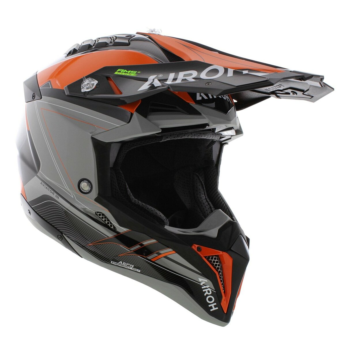 Airoh Helmet Aviator 3 AMS² Saber gloss orange black grey
