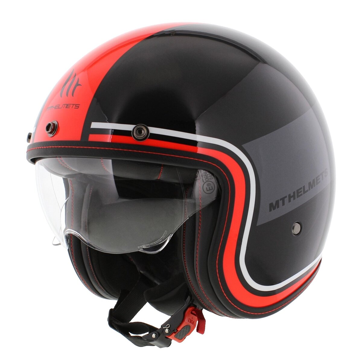 MT Le Mans II SV S Helmet Tant gloss black red