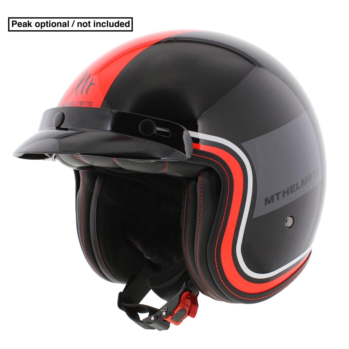 MT Le Mans II SV S Helmet Tant gloss black red