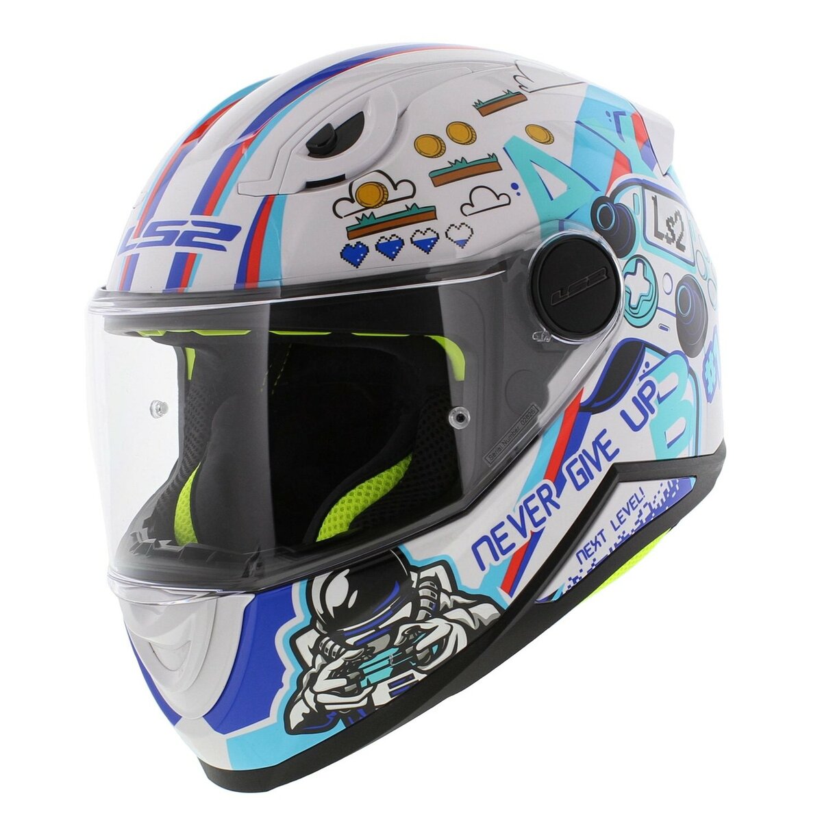 LS2 FF812 Kids junior Next Level gloss white - Children motorcycle racing helmet