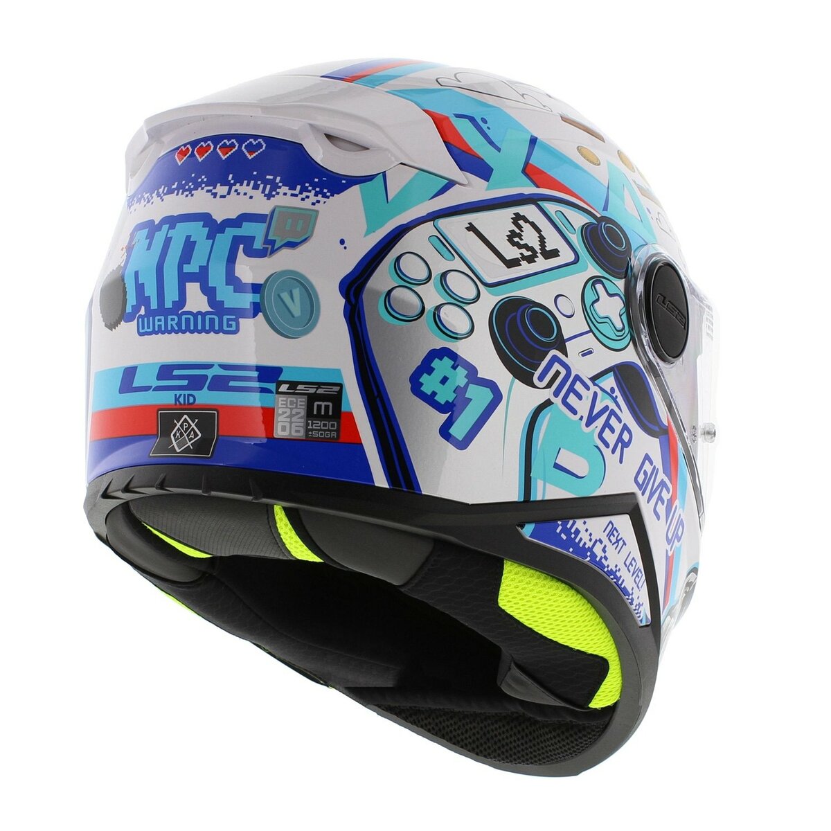 LS2 FF812 Kids junior Next Level gloss white - Children motorcycle racing helmet