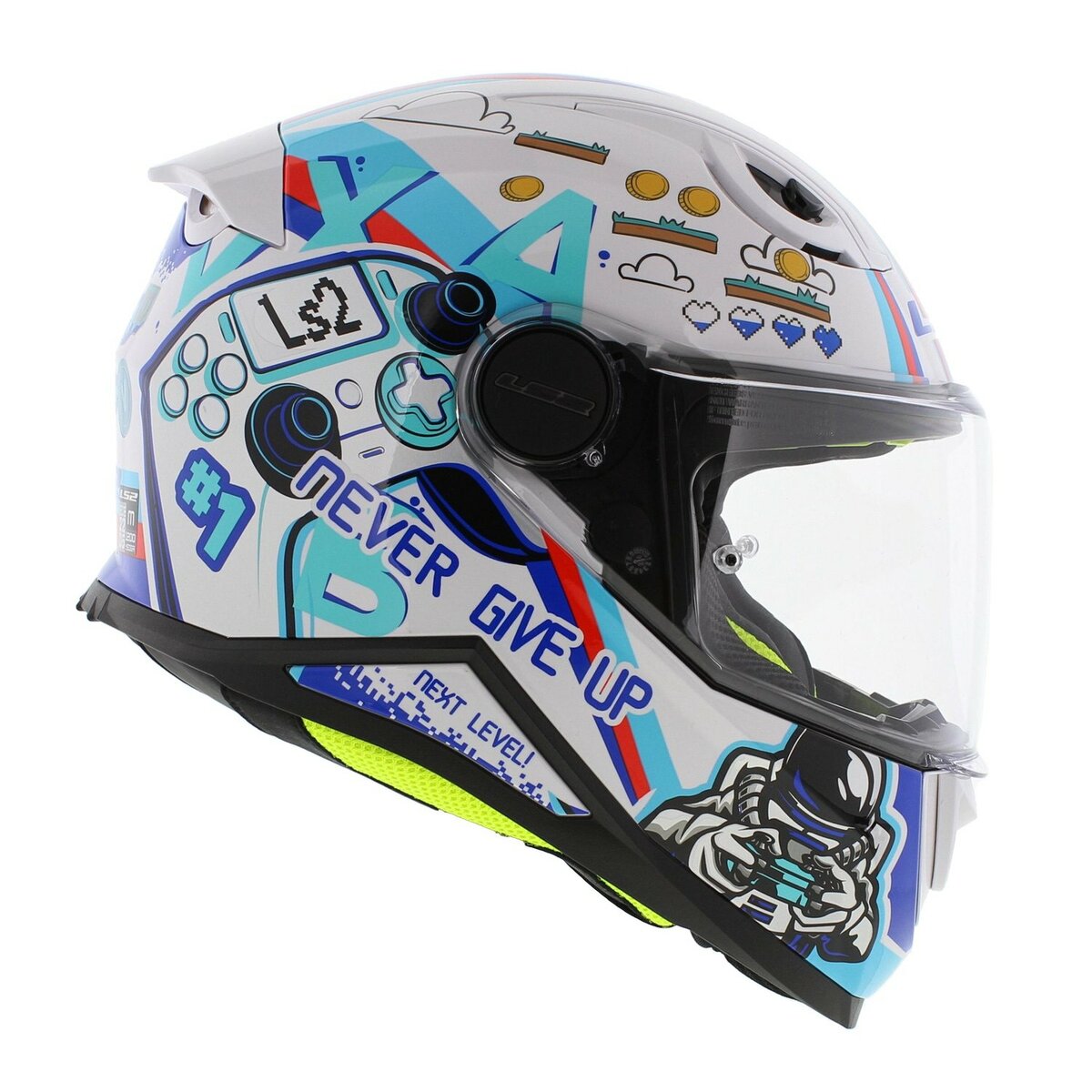 LS2 FF812 Kids junior Next Level gloss white - Children motorcycle racing helmet