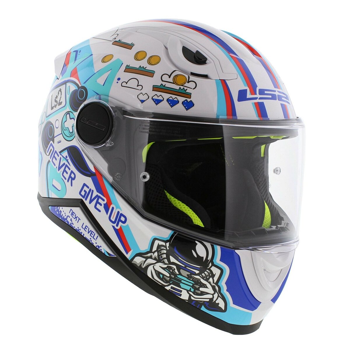 LS2 FF812 Kids junior Next Level gloss white - Children motorcycle racing helmet