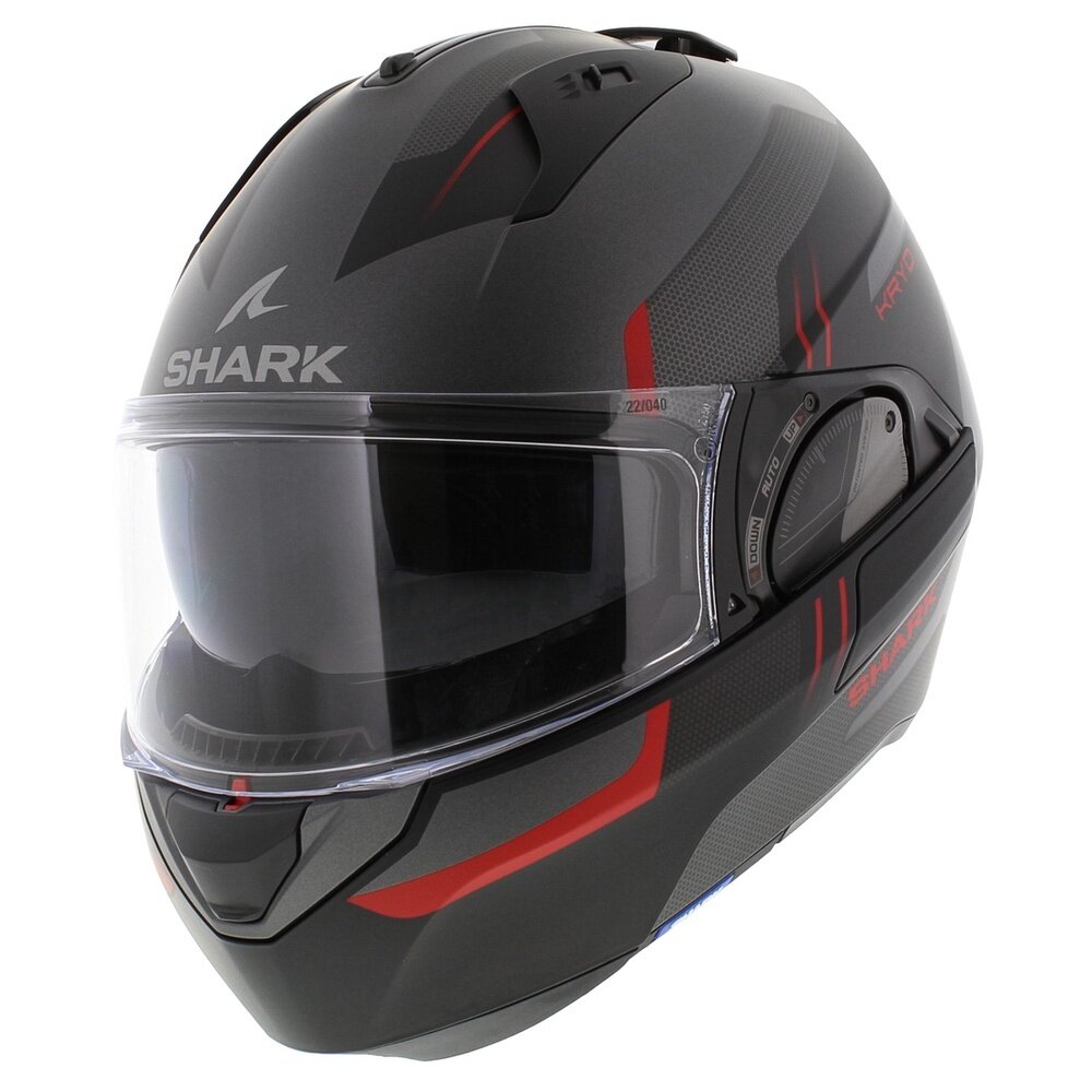 Shark EVO ES Kryd Matt Silver Black Red - Size XS -  Motorcycle helmet