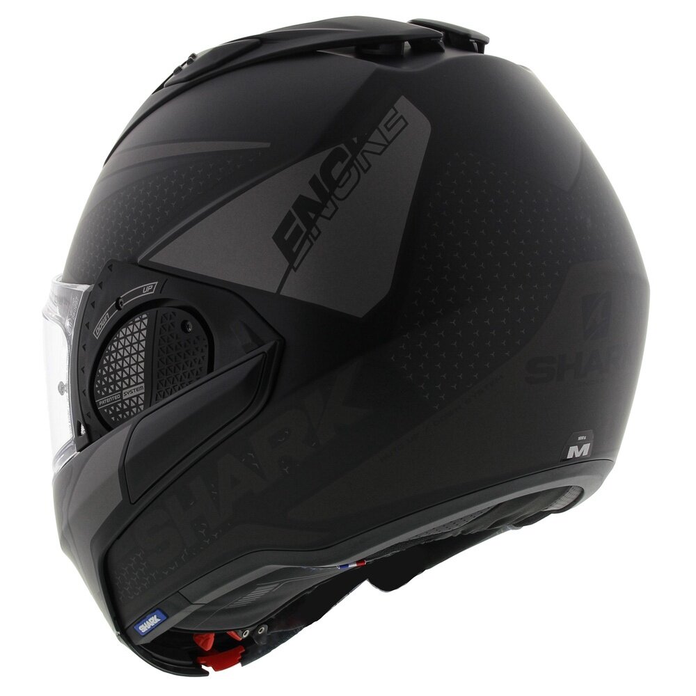 Shark EVO-GT Helmet Encke matt black anthracite - Flip up / Flip back / Modular motorcycle helmet