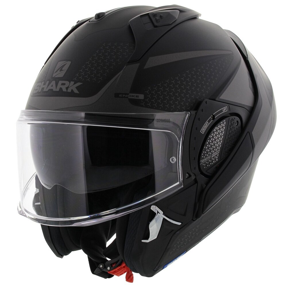Shark EVO-GT Helmet Encke matt black anthracite - Flip up / Flip back / Modular motorcycle helmet