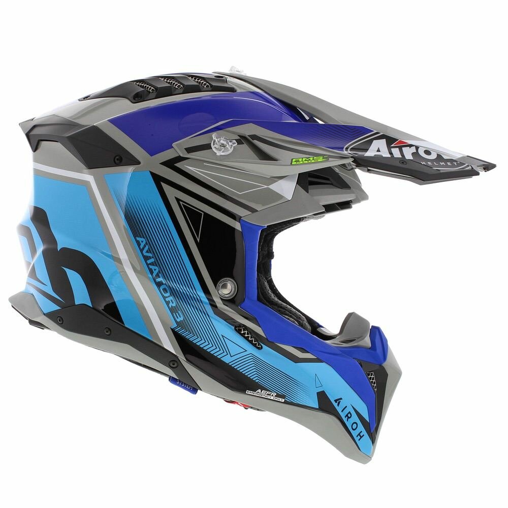 Airoh Helmet Aviator 3 AMS&sup2; League gloss blue grey - Size S