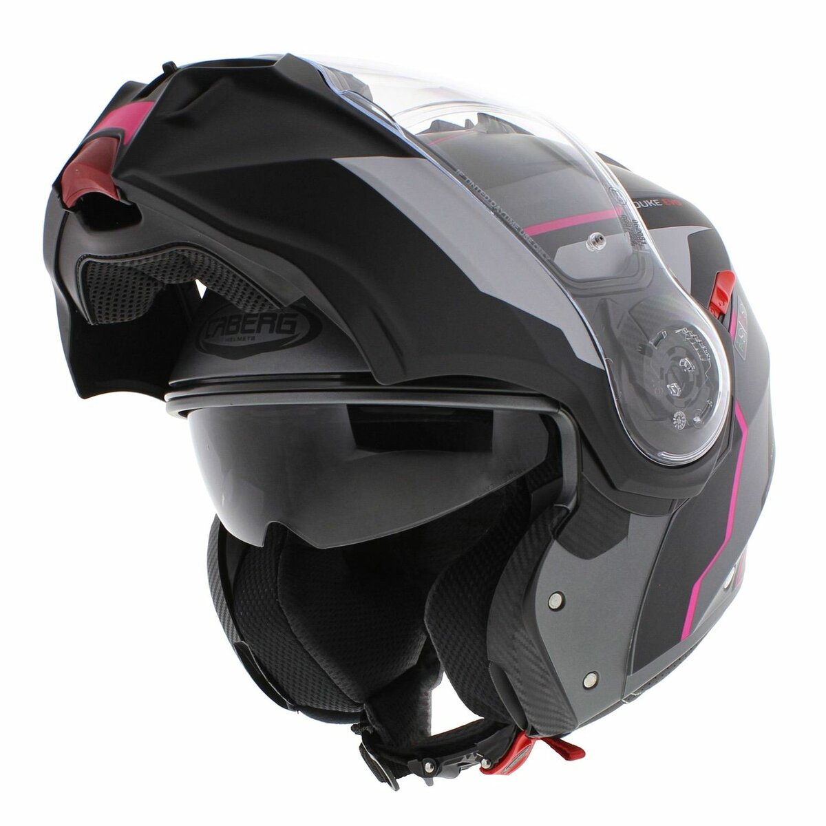 Caberg Duke Evo Move matt black grey pink Modular Motorcycle Helmet