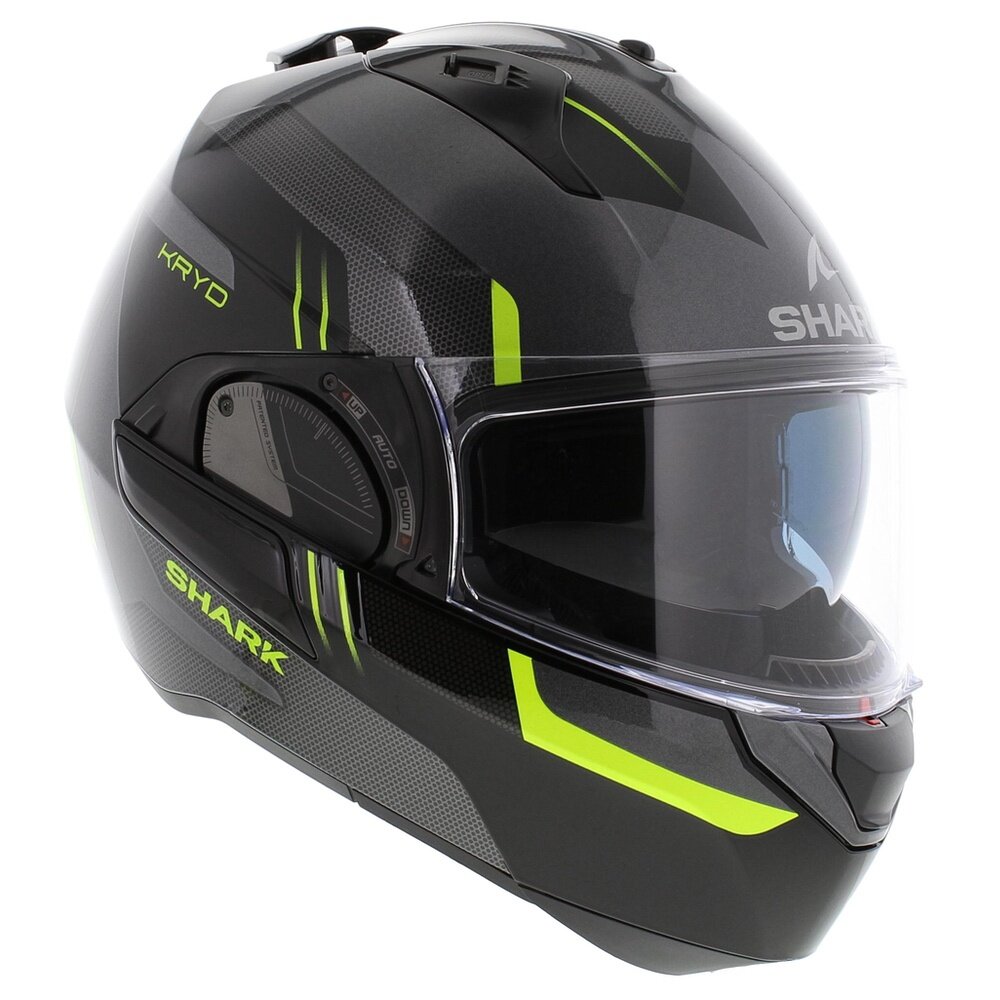 Shark EVO ES Kryd Anthracite Black Yellow - Motorcycle modular flip back helmet