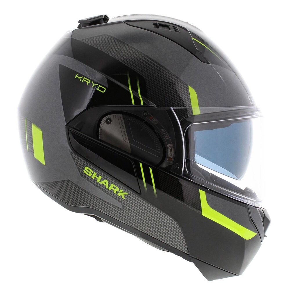 Shark EVO ES Kryd Anthracite Black Yellow - Motorcycle modular flip back helmet
