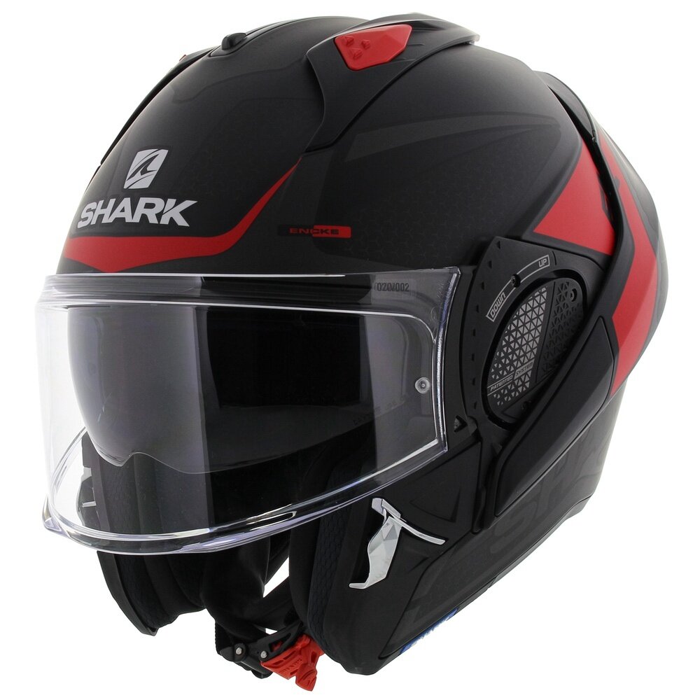 Shark EVO-GT Helmet Encke matt black red - Size XS - Motorcycle flip up / flip back modular helmet