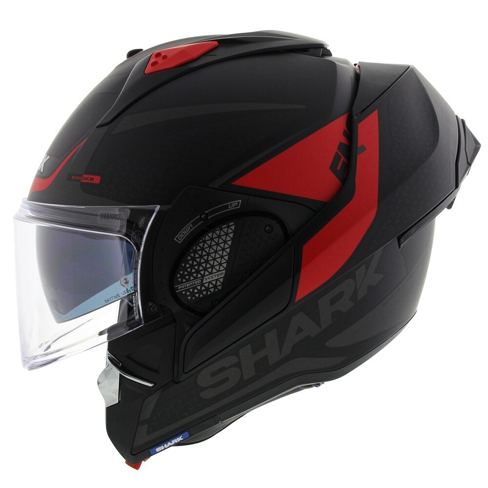 Shark EVO-GT Helmet Encke matt black red - Size XS - Motorcycle flip up / flip back modular helmet