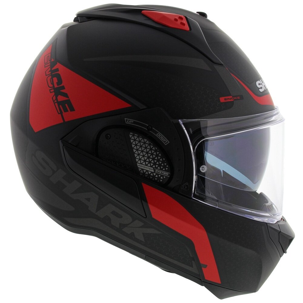 Shark EVO-GT Helmet Encke matt black red - Size XS - Motorcycle flip up / flip back modular helmet