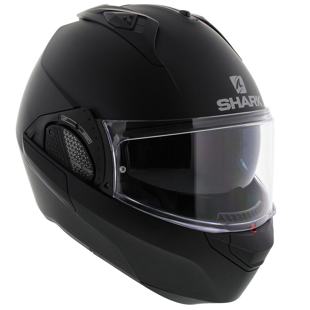 Shark EVO-GT Modular Helmet Blank Matt Black - Motorcycle flip back helmet