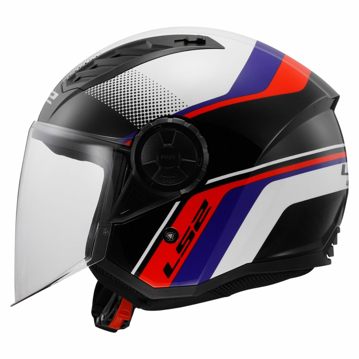 LS2 OF616 Airflow II helmet Rush gloss white blue red