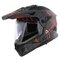 LS2 MX702 Pioneer II adventure helmet Crazy matt grey black red