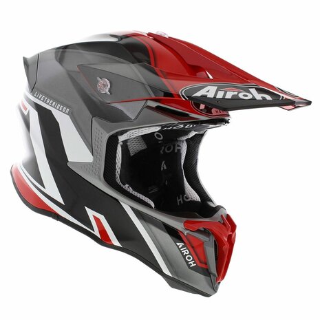 CASCO AIROH INTEGRALE TWIST 2.0 SHAKEN RED GLOSS ENDURO OFF ROAD TAGLIA S