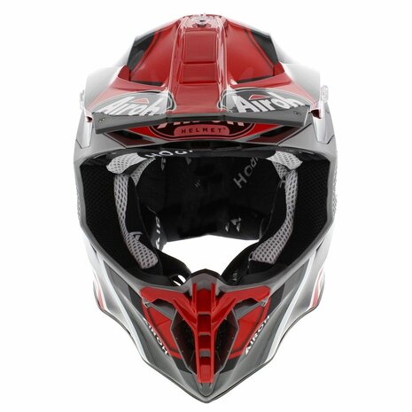 CASCO MOTOCROSS AIROH TWIST 2.0 SHAKEN GRIGIO ROSSO LUCIDO