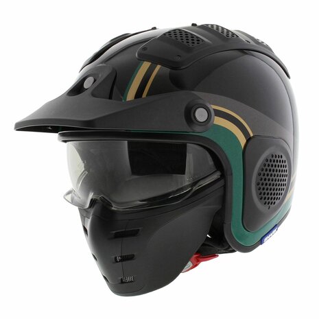 Shark X-Drak Trial Helm Hister gloss black green gold KGQ