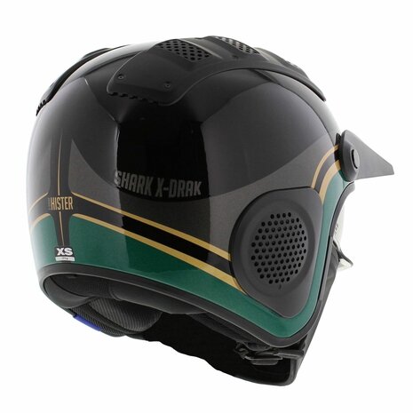 Shark X-Drak Trial Helm Hister gloss black green gold KGQ