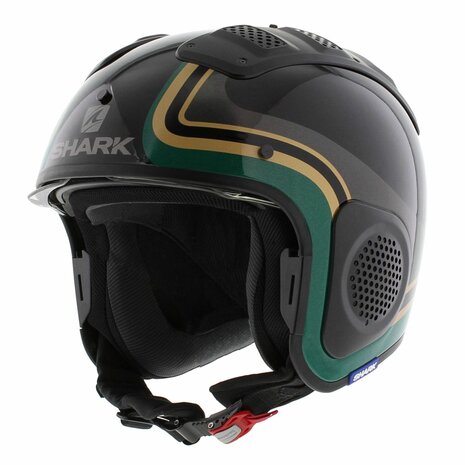 Shark X-Drak Trial Helm Hister gloss black green gold KGQ