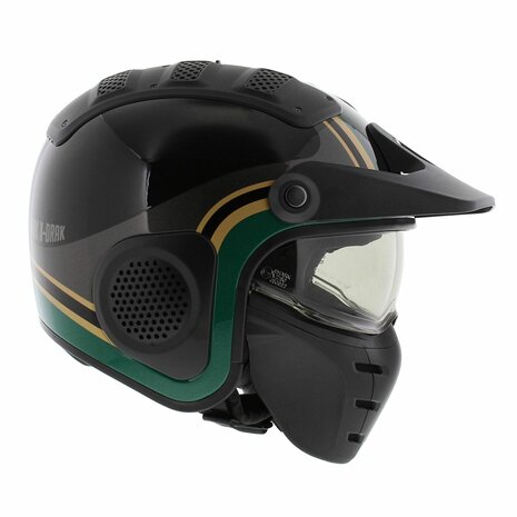 Shark X-Drak Trial Helm Hister gloss black green gold KGQ