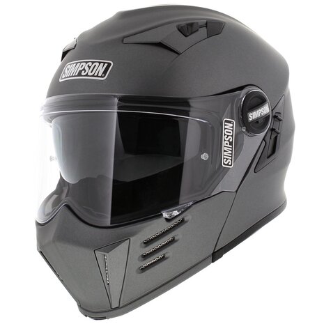 Simpson Darksome Modular Motorcycle Helmet matt gunmetal grey